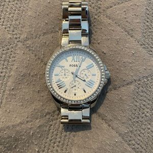 Silver Fossil Watch